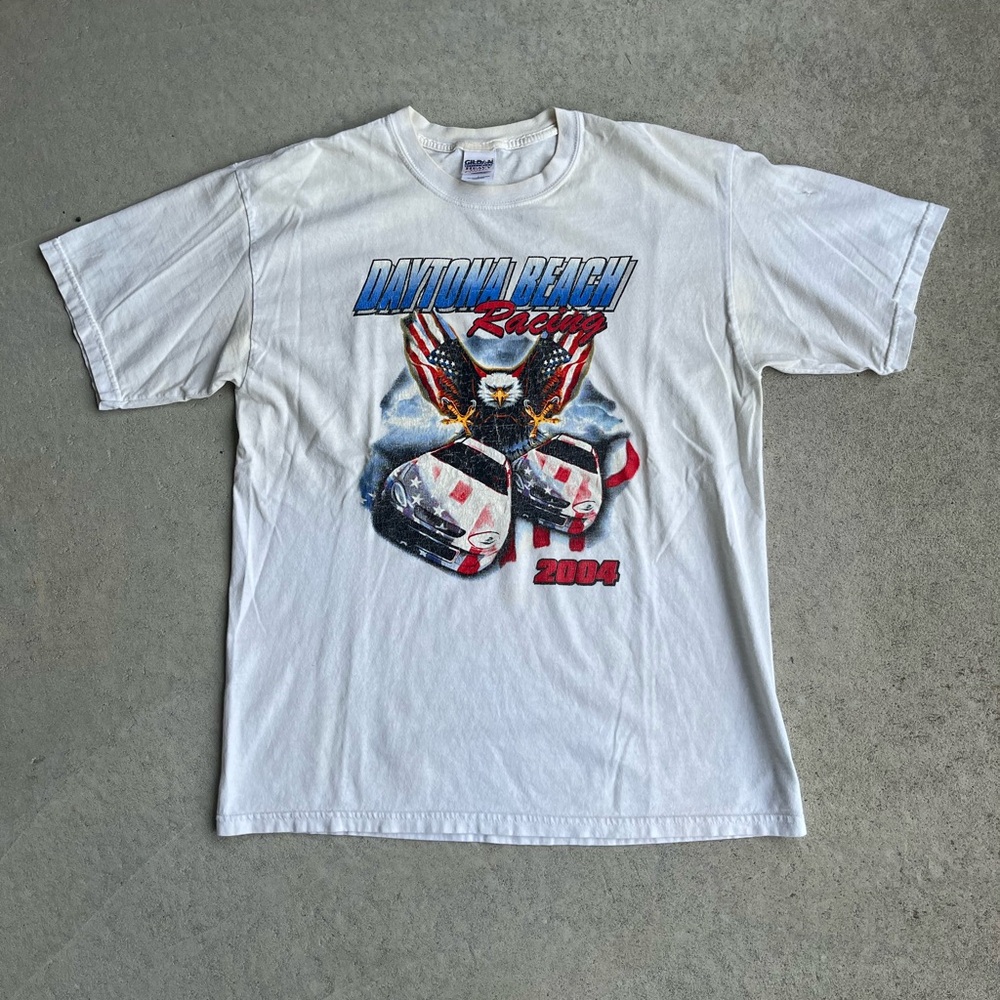 Gildan White Daytona Beach Racing Tee